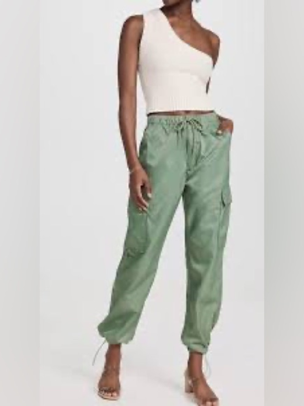 PISTOLA Light Green Cargo Drawstring Jogger Pants Size S / Summer Chic